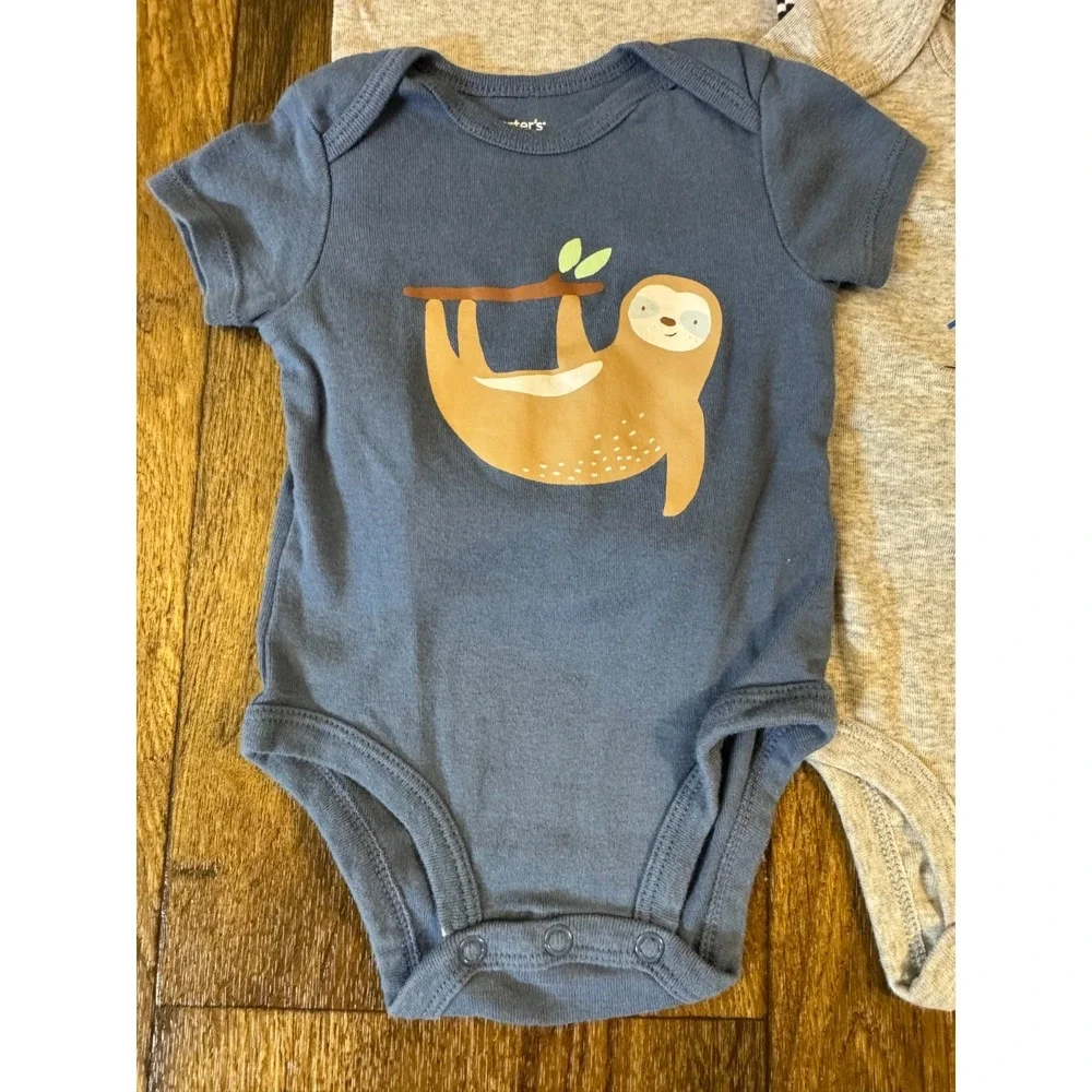 Carters Baby Boy 3 Months Bodysuits Lot Outfit Clothes Short Sleeved Shirts Dino